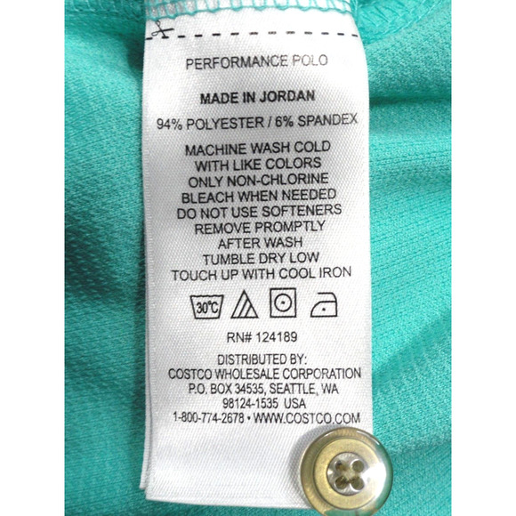 2 for $15 Kirkland Signature Bright Green Polo Shirt Comfort Men's Size Medium - Picture 6 of 7